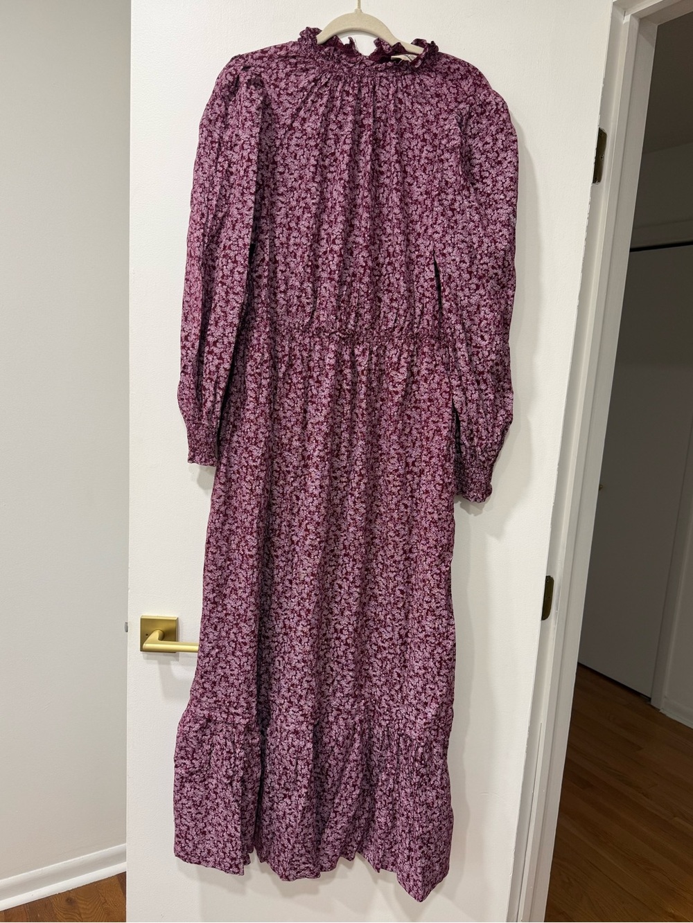 Universal Thread Purple Floral Long-Sleeve Maxi Dress